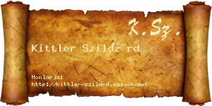 Kittler Szilárd névjegykártya